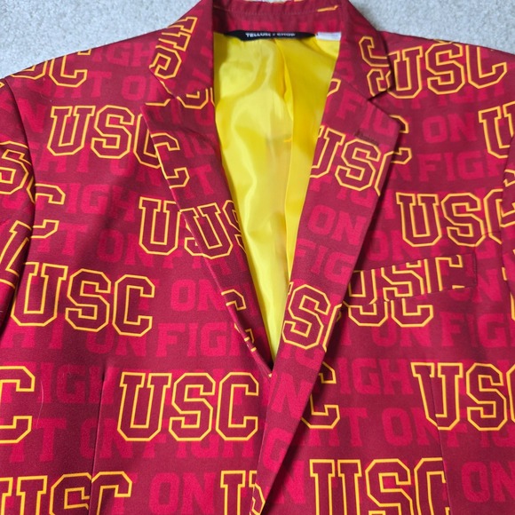 Tellum + Chop USC Trojans Blazer Mens Large 40 Red Gold Party Tailgate Jacket - Picture 1 of 11